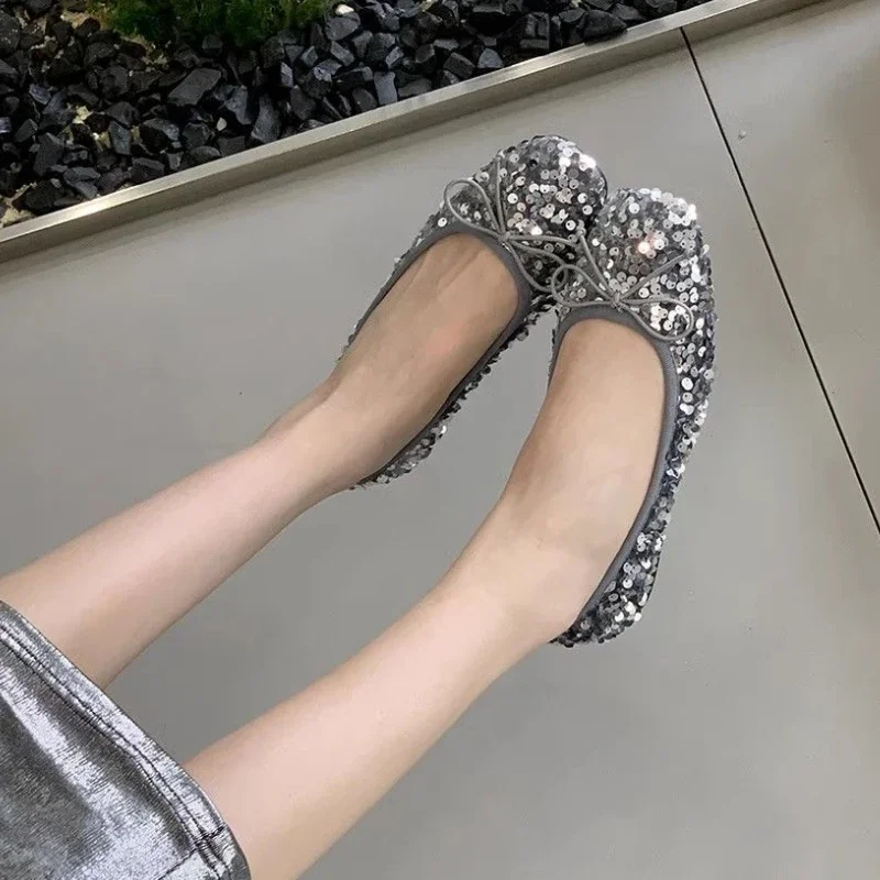 Evening Woman Flats Square Toe Slip-on Shoes for Women Korean Fashion Style Chic and Elegant Stylish Clothing Trend 2025 A Line - Image 3